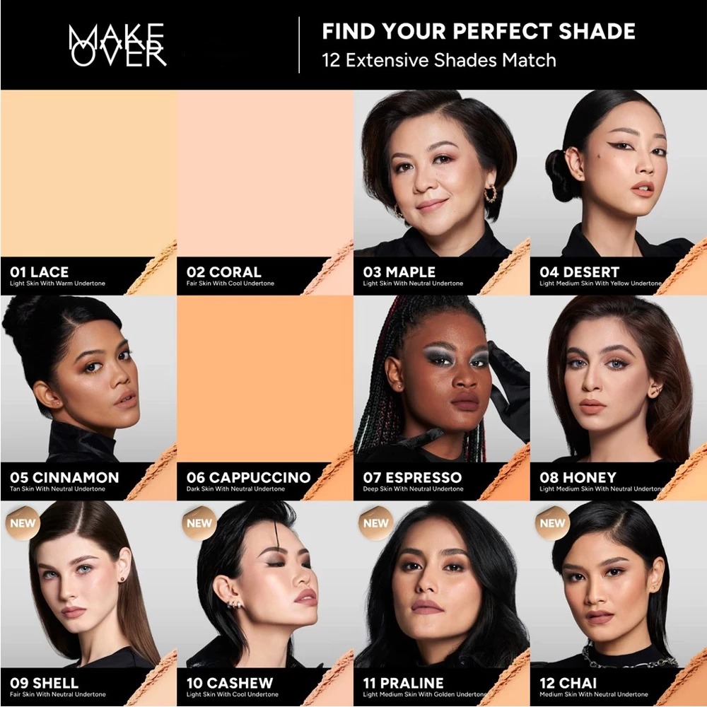 Make Over Perfect Cover Powder Foundation 10gr - 02 Coral (C12)