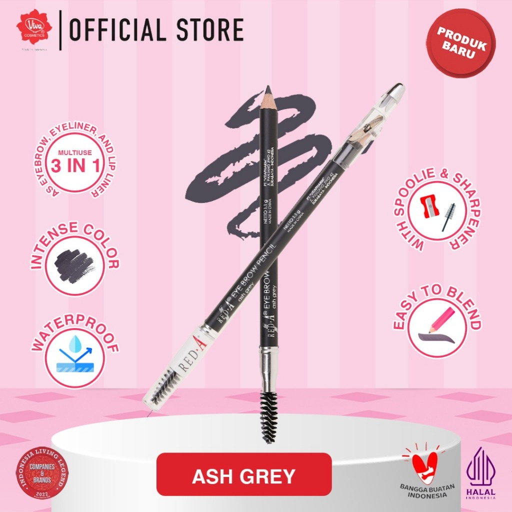 Red-A Eye Brow Pencil 1.1gr (Pensil Alis) - Ash Grey Red-A Eye Brow Pencil 1.1gr (Pensil Alis) - Ash Grey