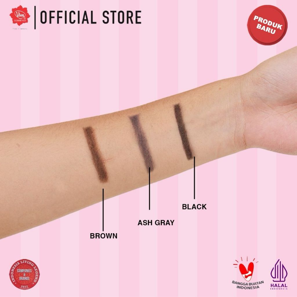 Red-A Eye Brow Pencil 1.1gr (Pensil Alis) - Ash Grey