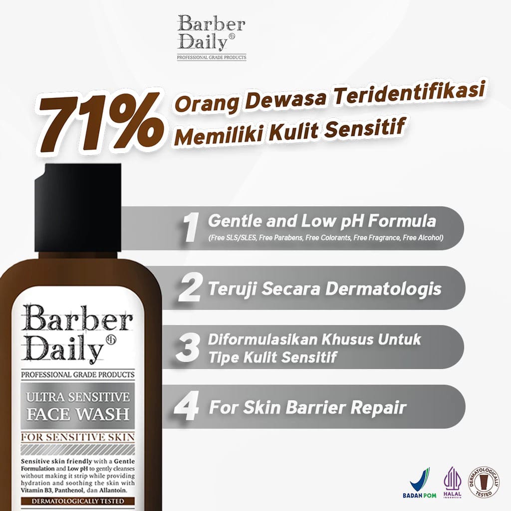 Makarizo Barber Daily Ultra Sensitive Face Wash 100ml