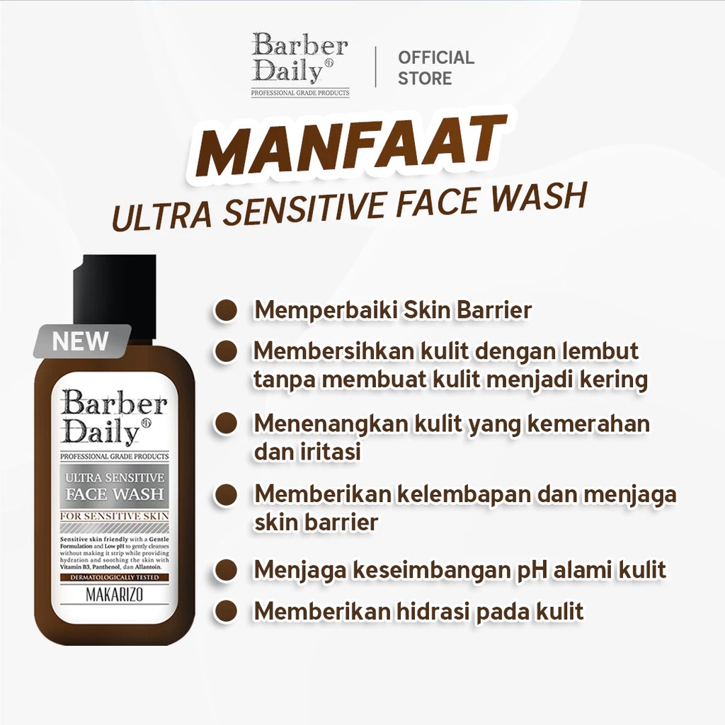 Makarizo Barber Daily Ultra Sensitive Face Wash 100ml