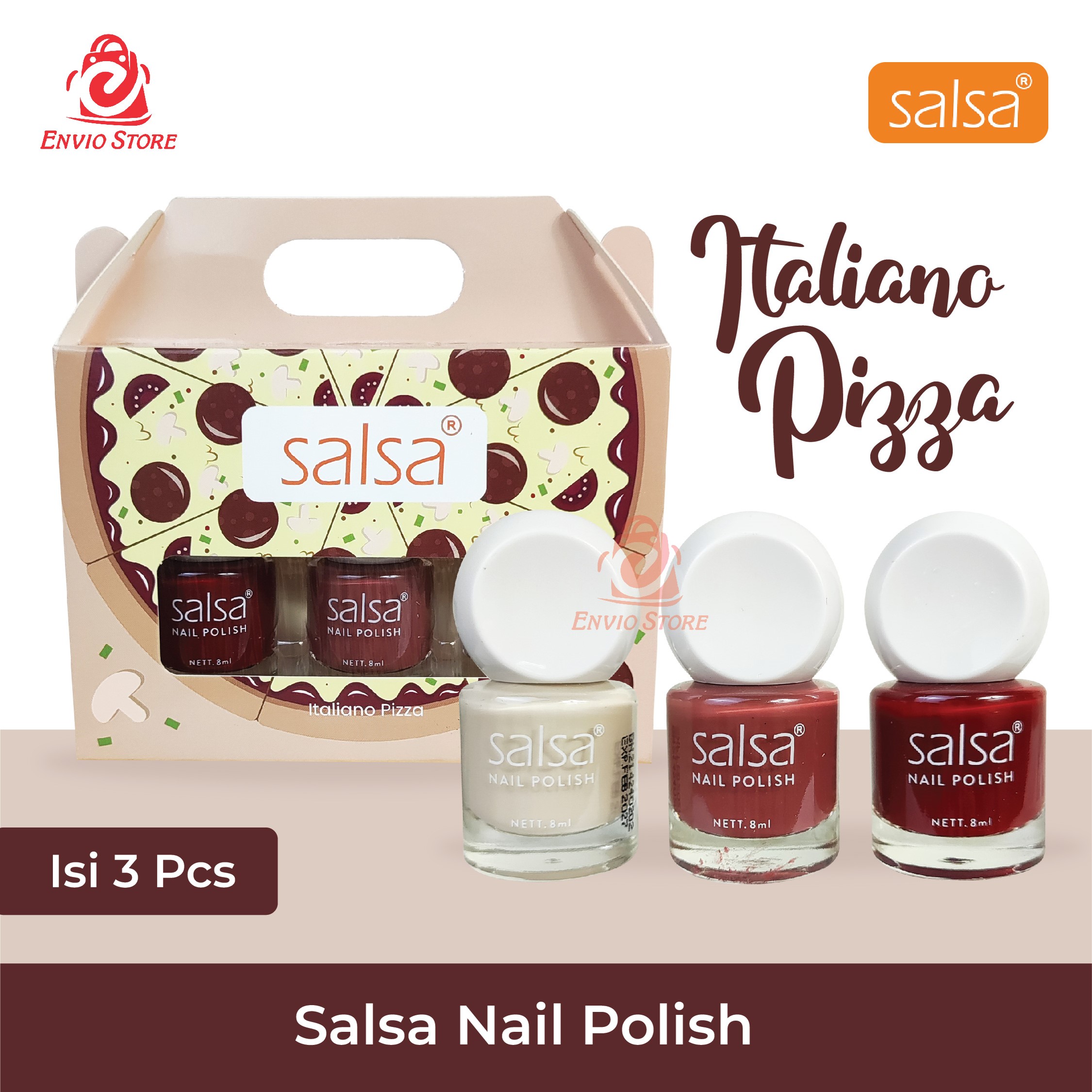 (ISI 3PCS) SALSA Kutek Nail Polish - Italiano Pizza