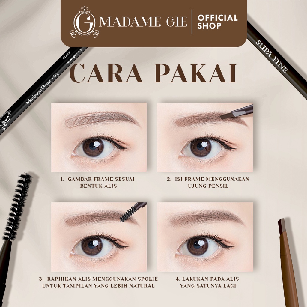 Madame Gie Supa Fine Thin Eyebrow Mechanic 01 Ash Brown Madame Gie Supa Fine Thin Eyebrow Mechanic 01 Ash Brown