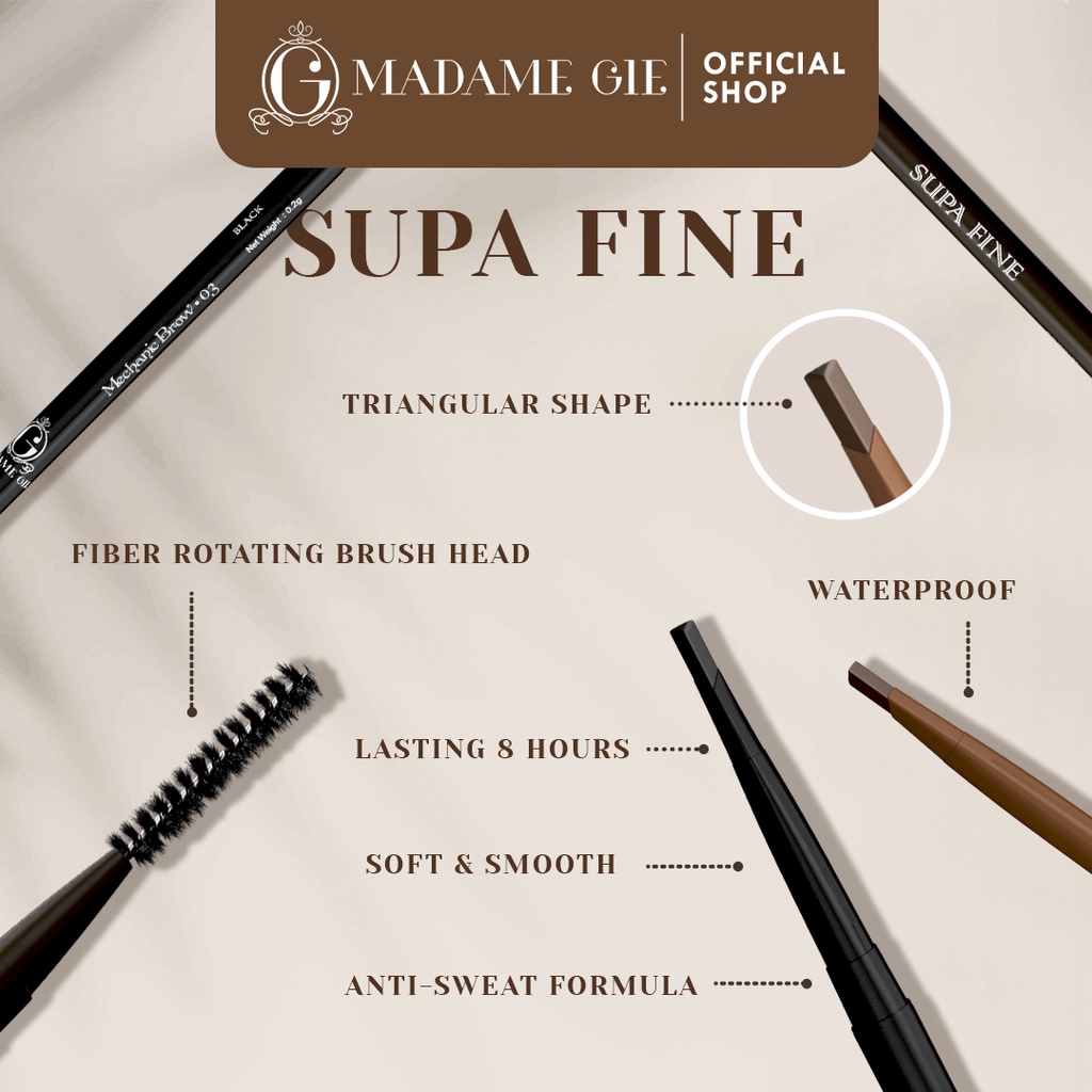 Madame Gie Supa Fine Thin Eyebrow Mechanic 03 Black Madame Gie Supa Fine Thin Eyebrow Mechanic 03 Black