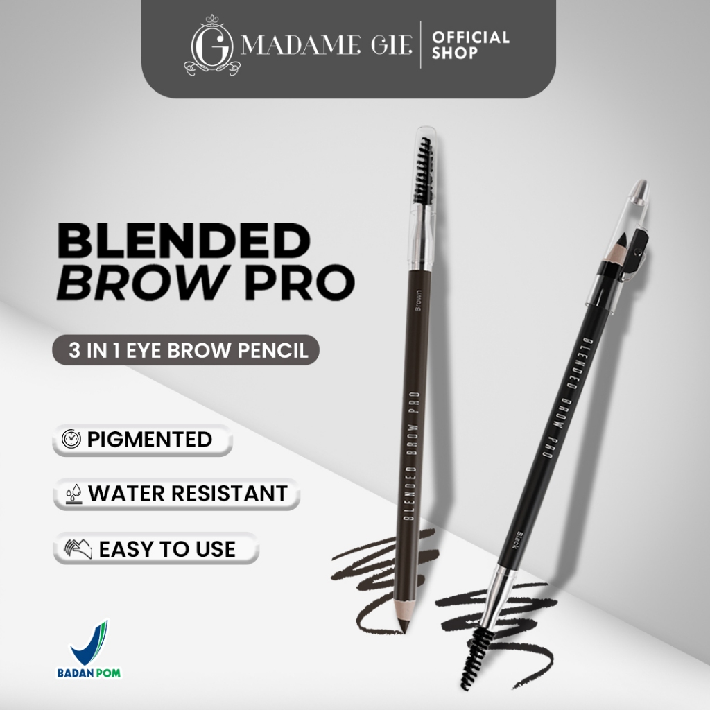 Madame Gie Blended Brow Pro 1.2gr (Pensil Alis) - Black Madame Gie Blended Brow Pro 1.2gr (Pensil Alis) - Black