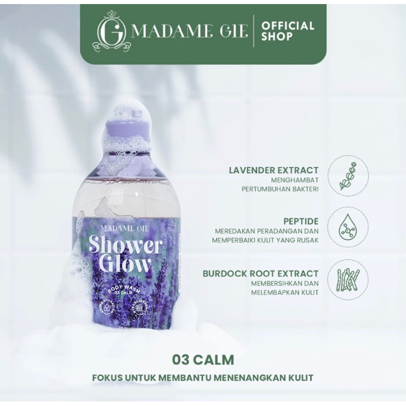 Madame Gie Shower Glow Body Wash 300ml - 03 Calm Madame Gie Shower Glow Body Wash 300ml - 03 Calm