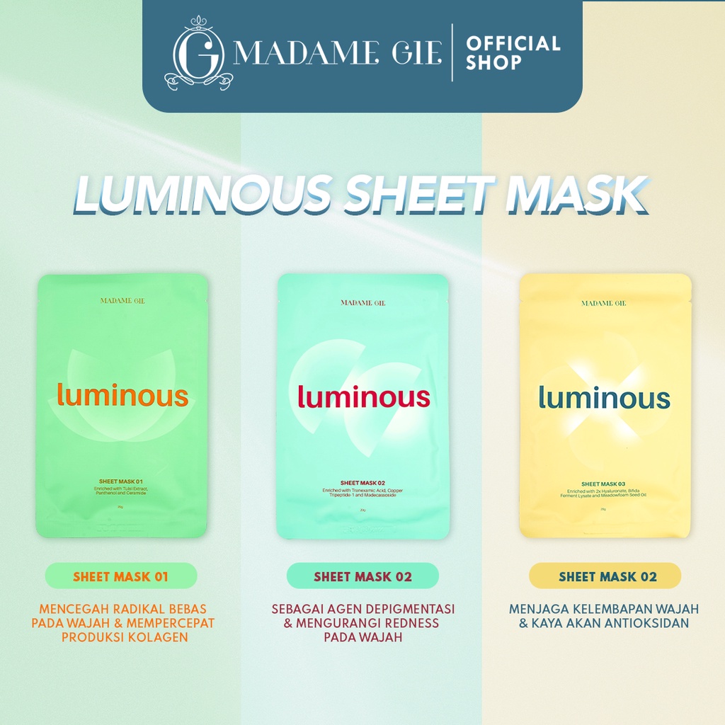 Madame Gie Luminous Sheet Mask 01 (Hijau)
