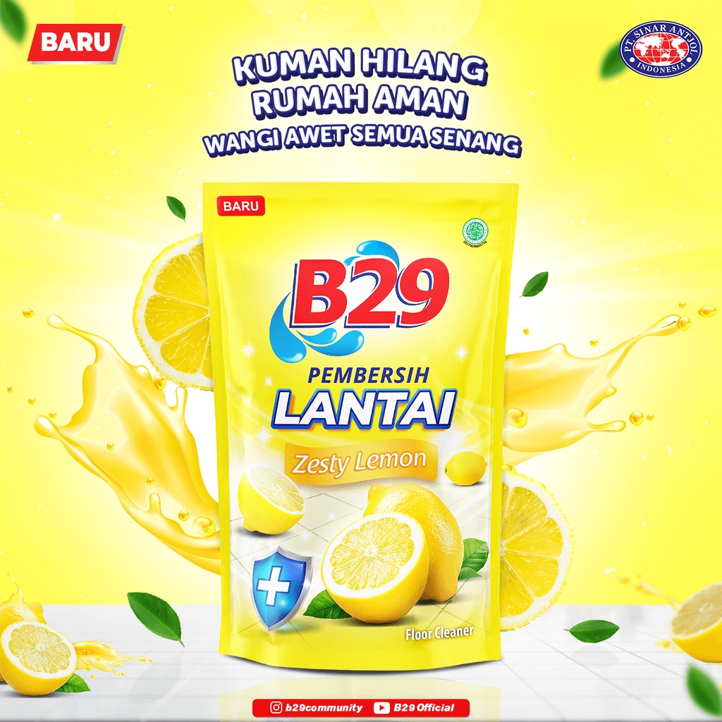 B29 Pembersih Lantai Refill Pouch 750ml - Lemon (Floor Cleaner) B29 Pembersih Lantai Refill Pouch 750ml - Lemon (Floor Cleaner)
