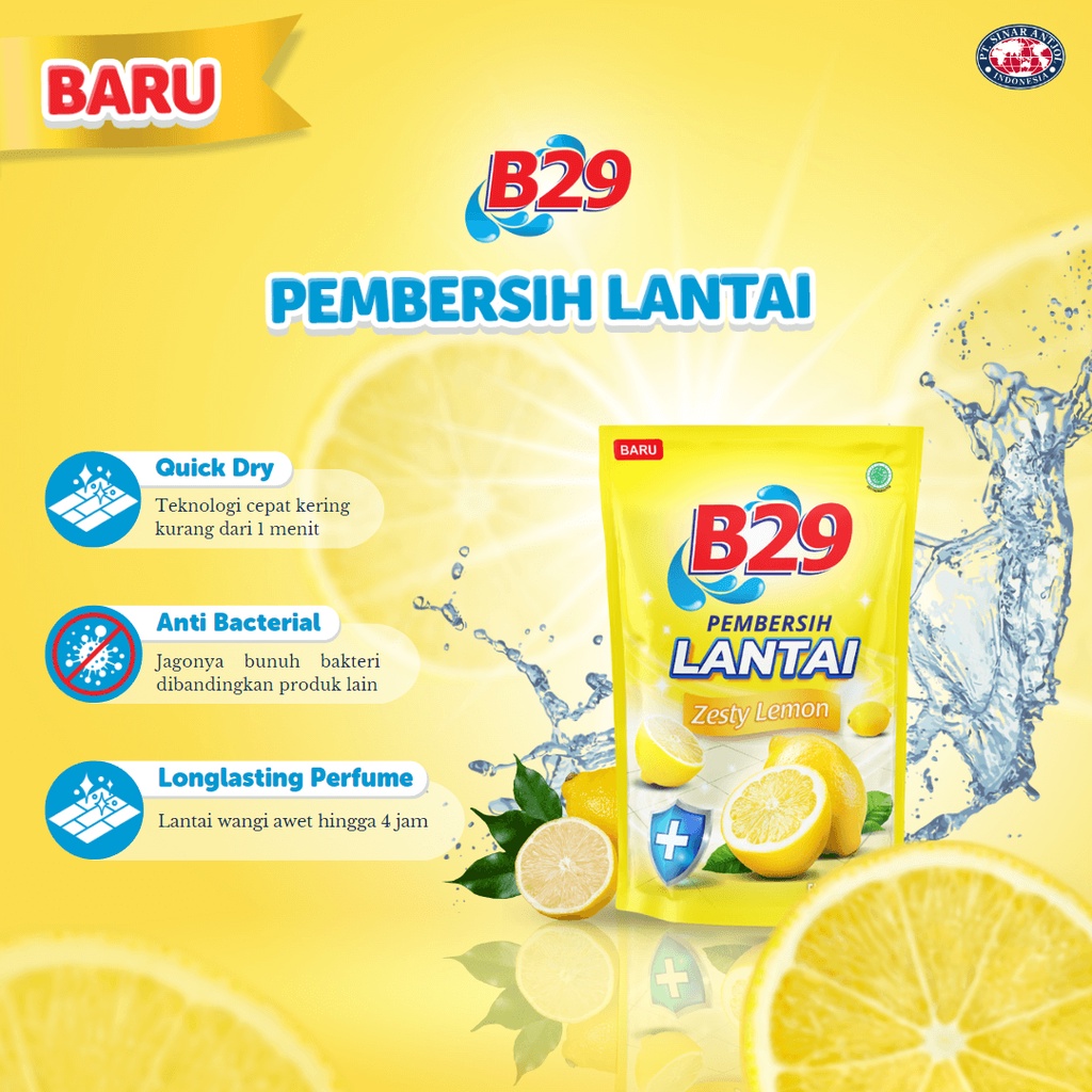 B29 Pembersih Lantai Refill Pouch 750ml - Lemon (Floor Cleaner)
