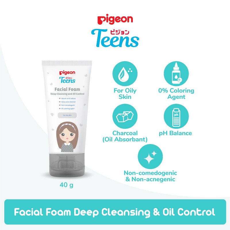 Pigeon Teens Facial Foam 40gr - Deep Cleansing & Oil Control