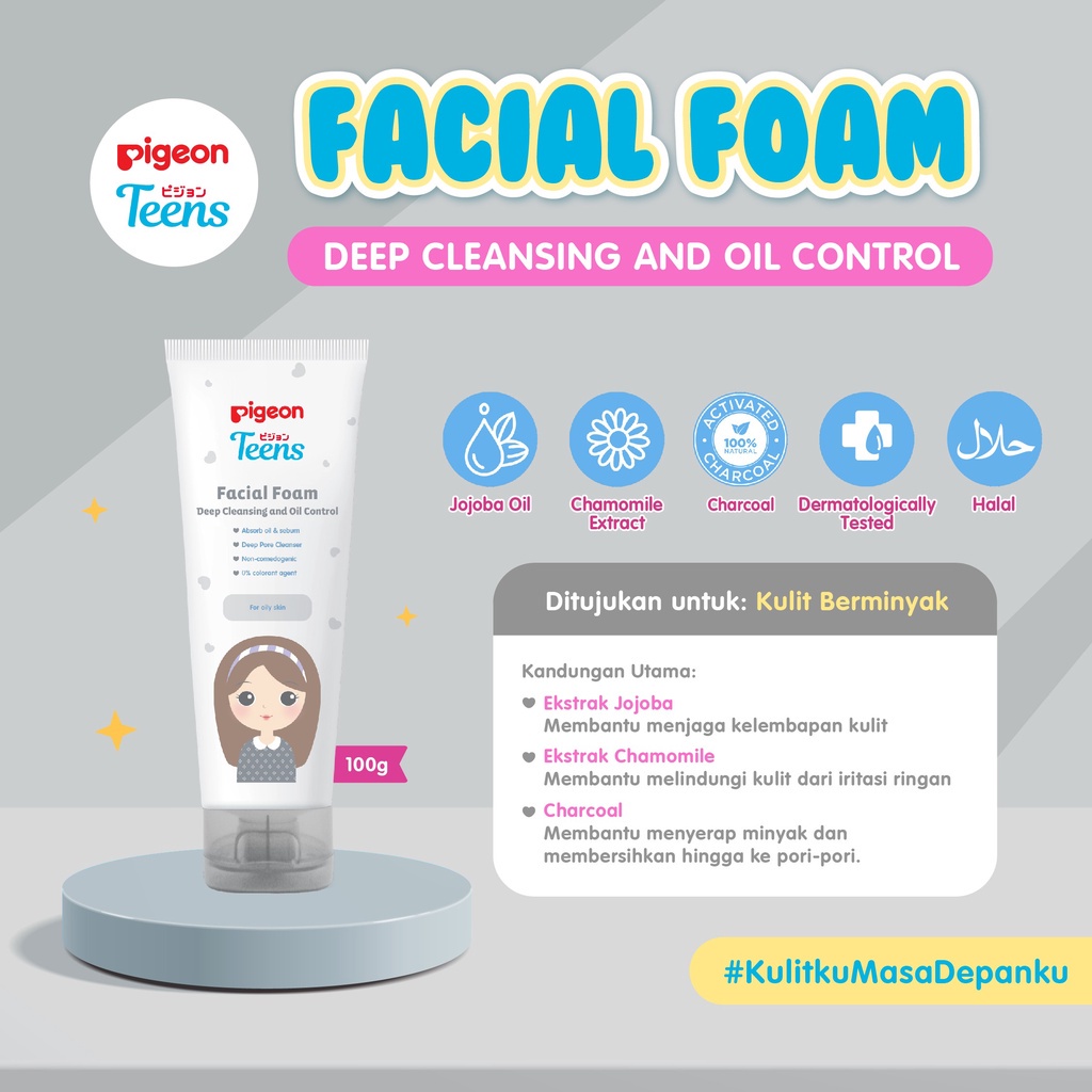 Pigeon Teens Facial Foam 40gr - Deep Cleansing & Oil Control