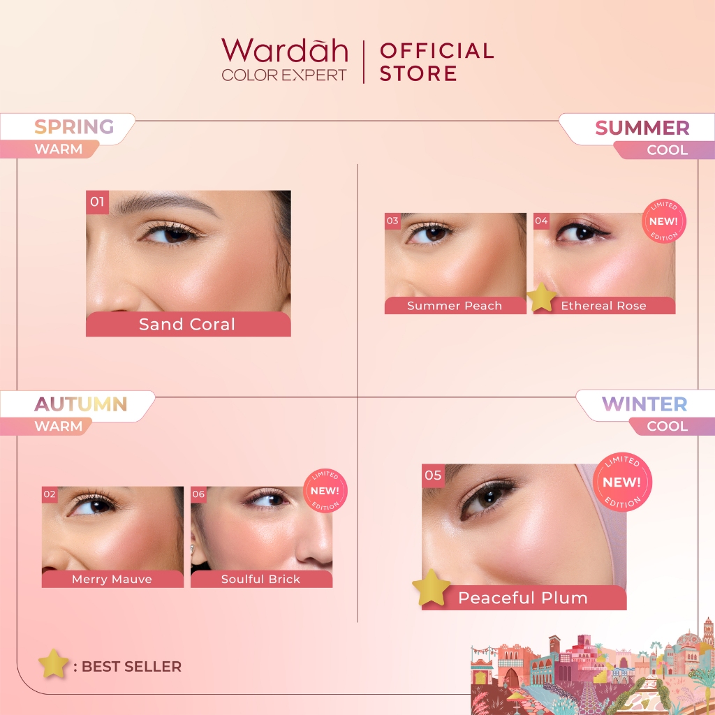 Wardah Colorfit Cream Blush 3gr - 03 Summer Peach