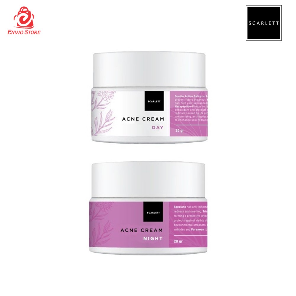 Paket Scarlett Whitening Acne Day & Night Cream Paket Scarlett Whitening Acne Day & Night Cream