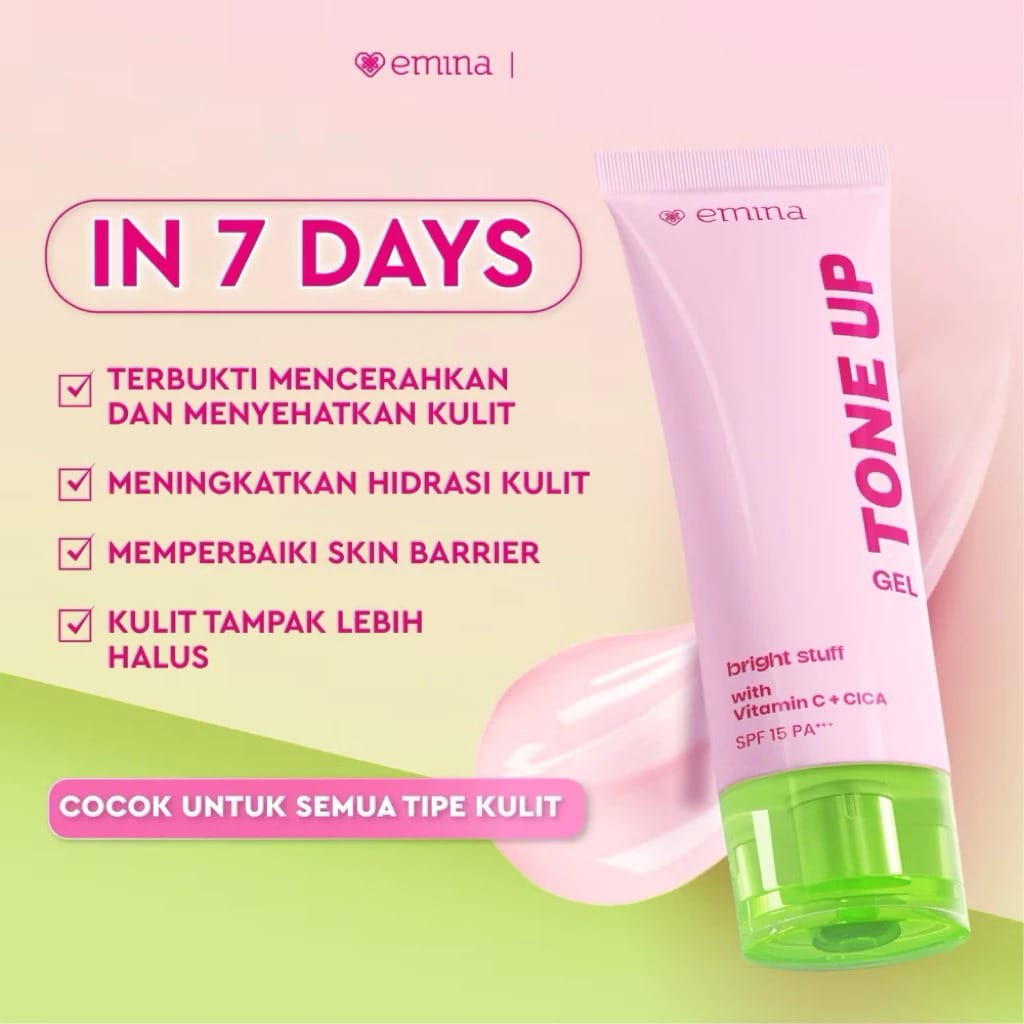 Emina Bright Stuff All Day Glow Tone Up Gel SPF15 PA+++ 20ml