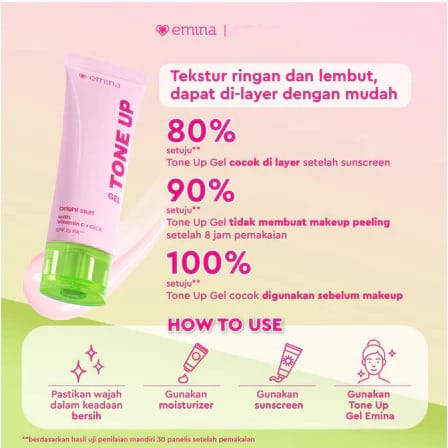 Emina Bright Stuff All Day Glow Tone Up Gel SPF15 PA+++ 20ml