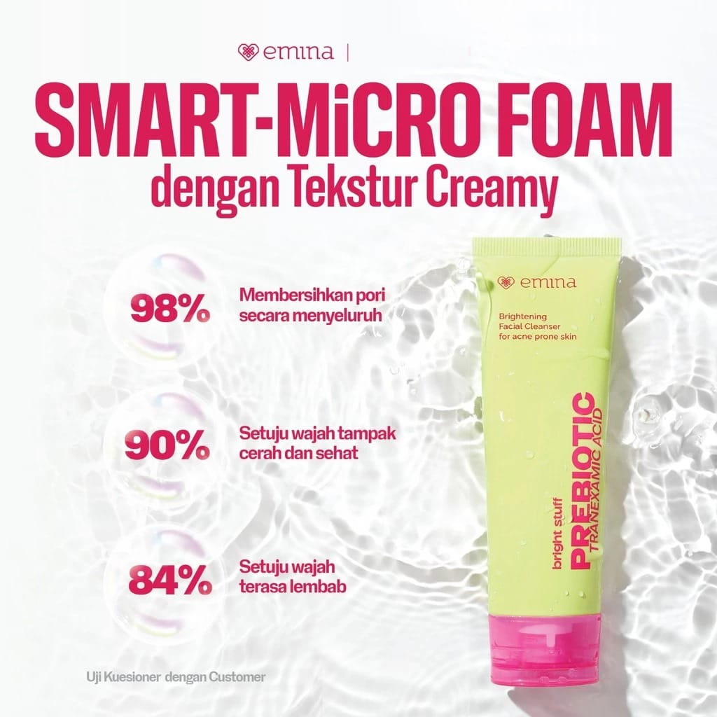 Emina Bright Stuff for Acne Prone Skin Prebiotic Tranexamic Acid Face Wash 50ml
