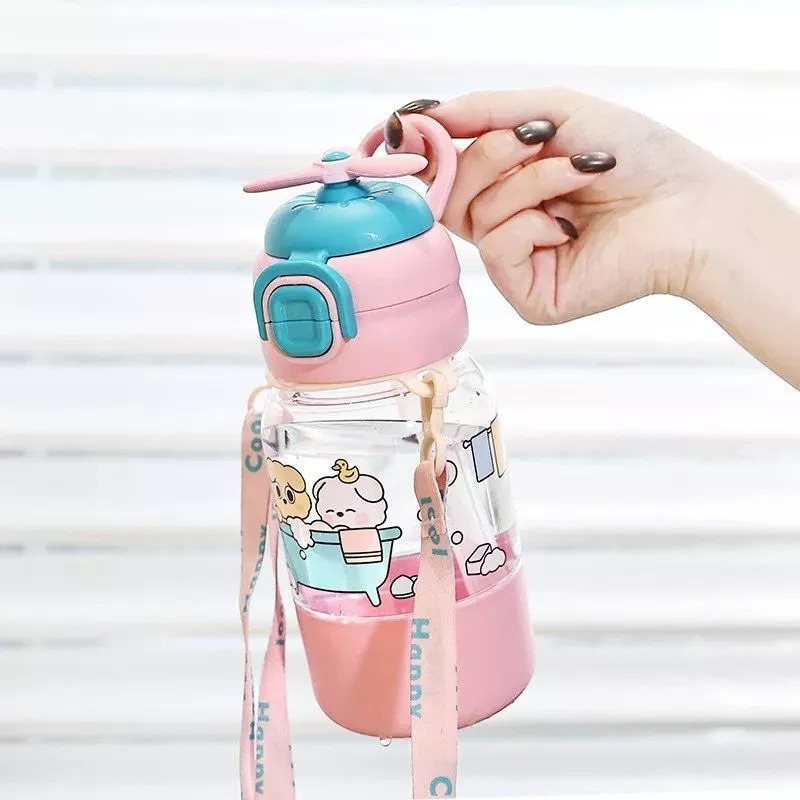 Botol Minum Anak Karakter Baling-Baling 650ml (FT-931) Free Sedotan + Tali