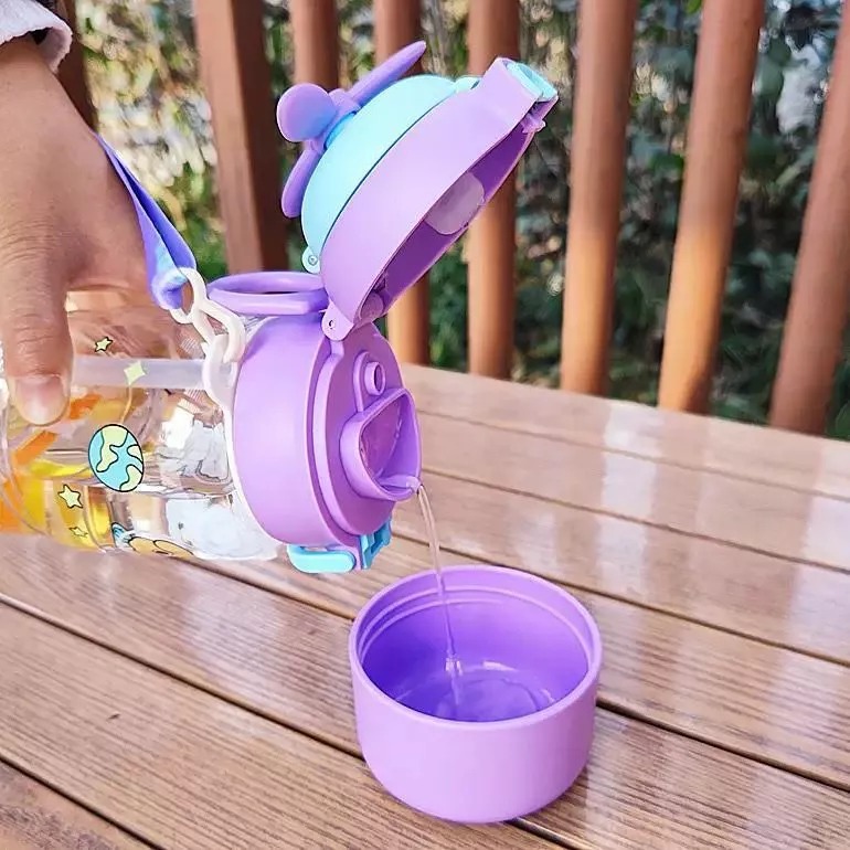 Botol Minum Anak Karakter Baling-Baling 650ml (FT-931) Free Sedotan + Tali