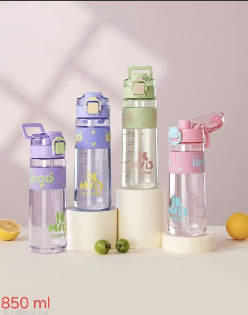 Botol Minum Transparan Good Luck 850ml (FT-926) Free Sedotan