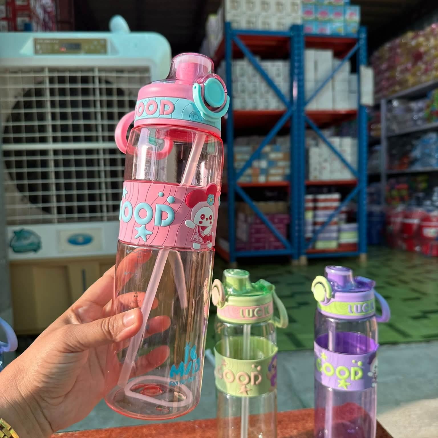 Botol Minum Transparan Good Luck 850ml (FT-926) Free Sedotan