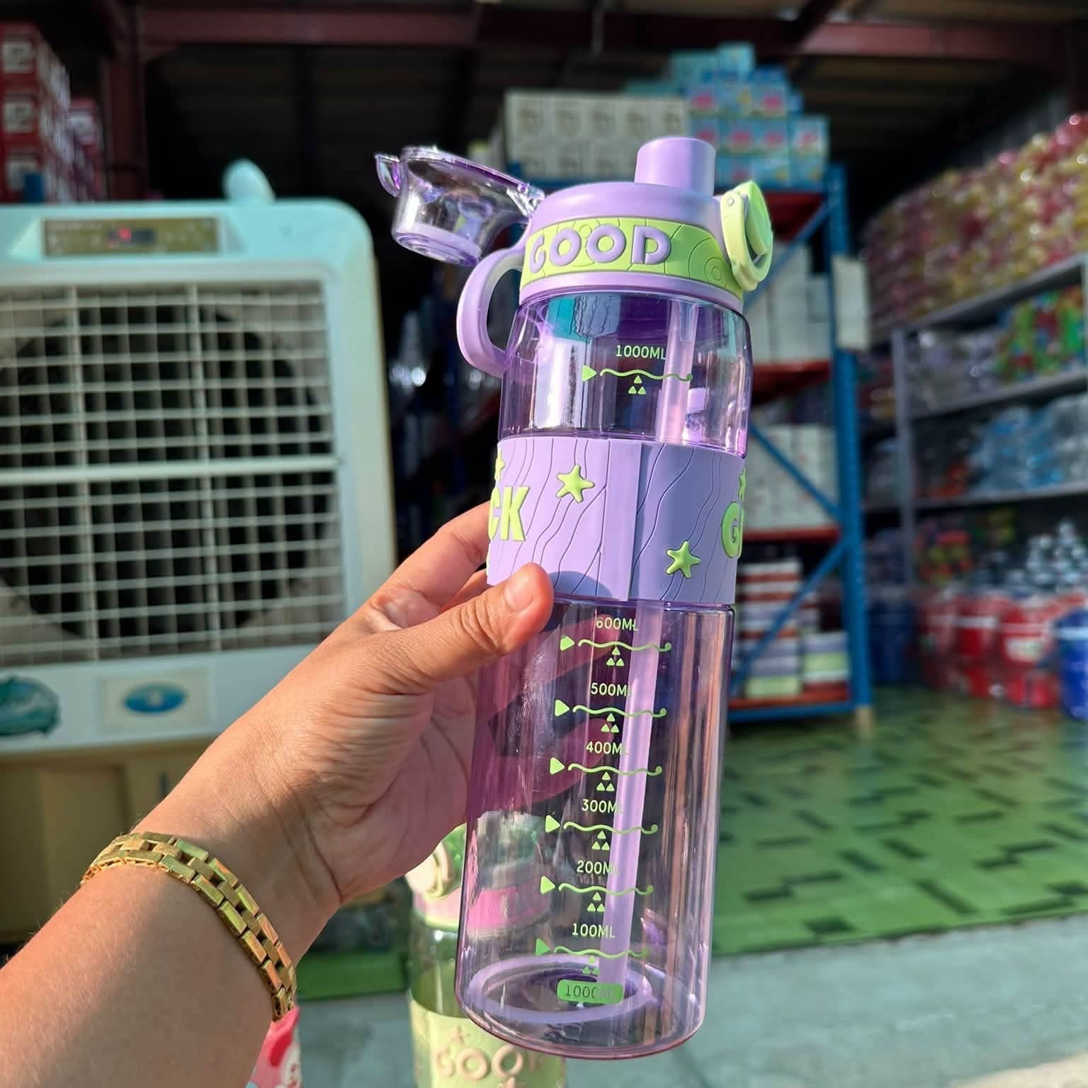 Botol Minum Transparan Good Luck 850ml (FT-926) Free Sedotan