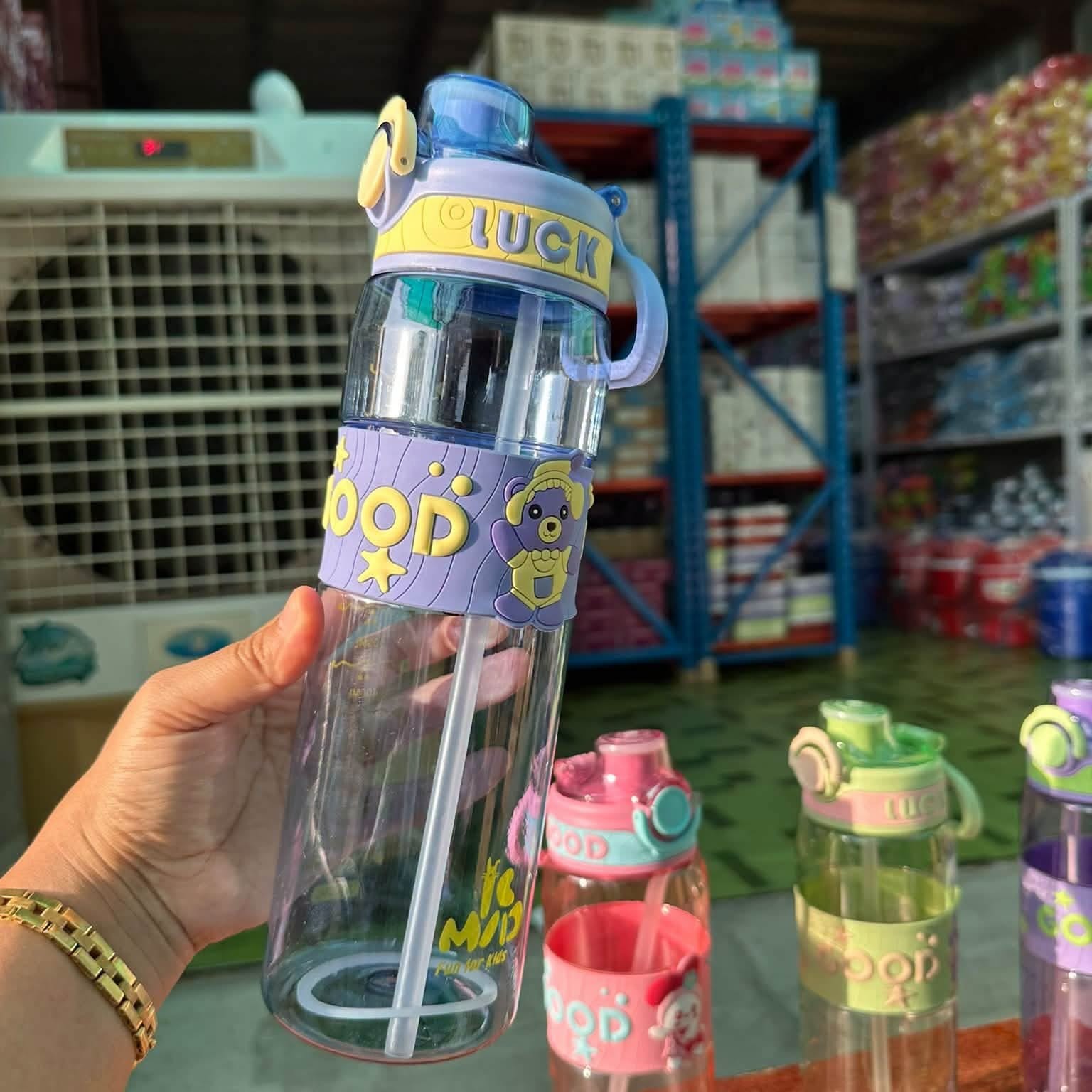 Botol Minum Transparan Good Luck 850ml (FT-926) Free Sedotan