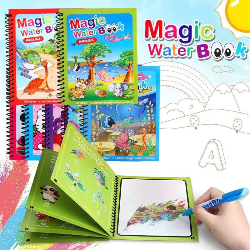 Magic Water Book + Pen - Buku Gambar Ajaib Magic Water Book + Pen - Buku Gambar Ajaib