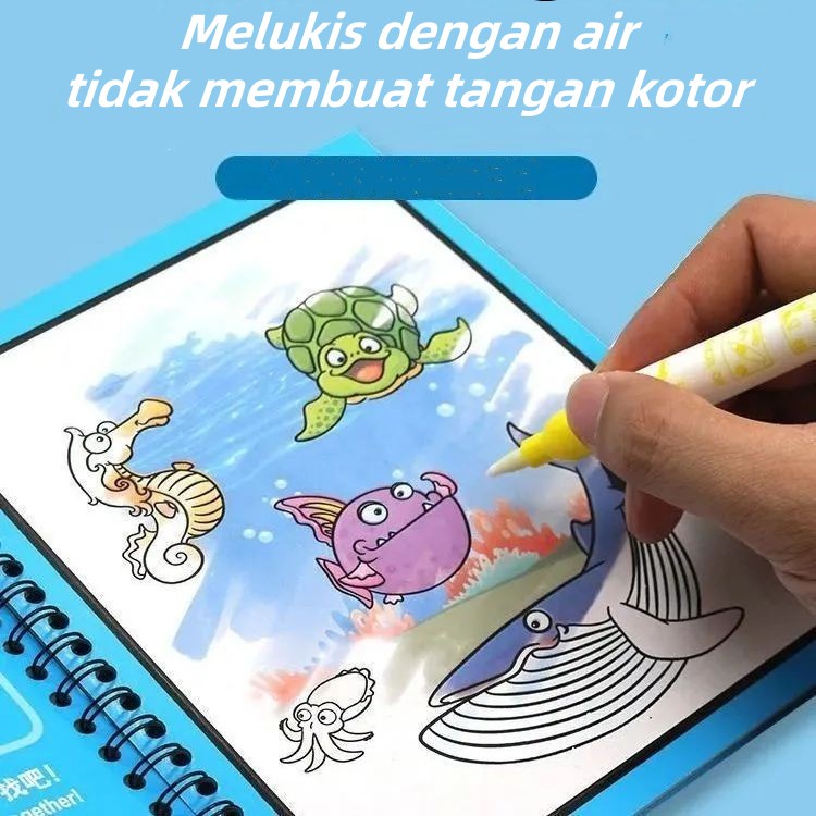 Magic Water Book + Pen - Buku Gambar Ajaib