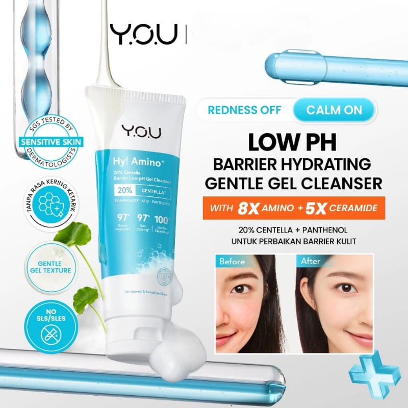 YOU Hy! Amino+ 20% Centella Barrier Low pH Gel Cleanser 100ml