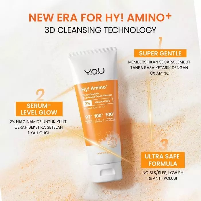 YOU Hy! Amino+ 2% Niacinamide Brightening Gentle Cleanser 100ml