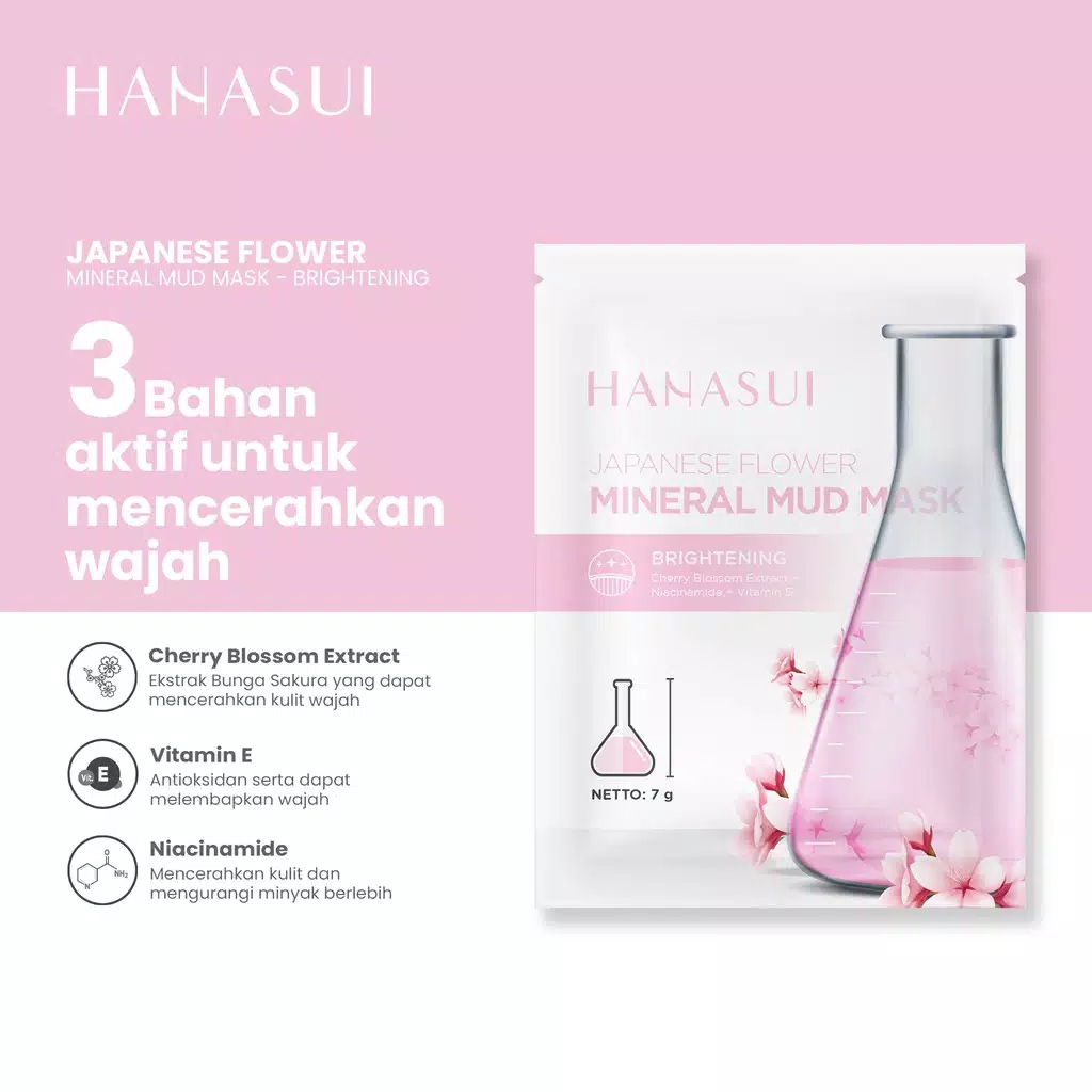 HANASUI Mineral Mud Mask Japanese Flower 7gr (Pink)