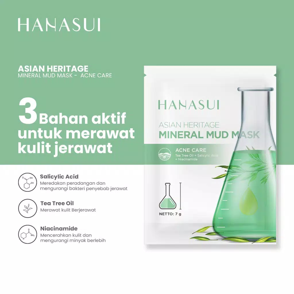 HANASUI Mineral Mud Mask Asian Heritage 7gr (Hijau)
