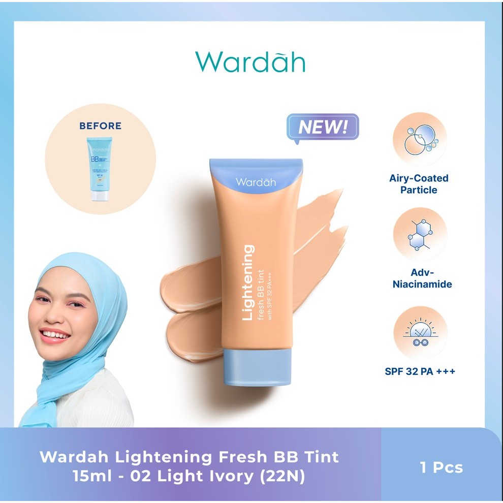 Wardah Lightening Fresh BB Tint 15ml - 02 Light Ivory (22N) Wardah Lightening Fresh BB Tint 15ml - 02 Light Ivory (22N)