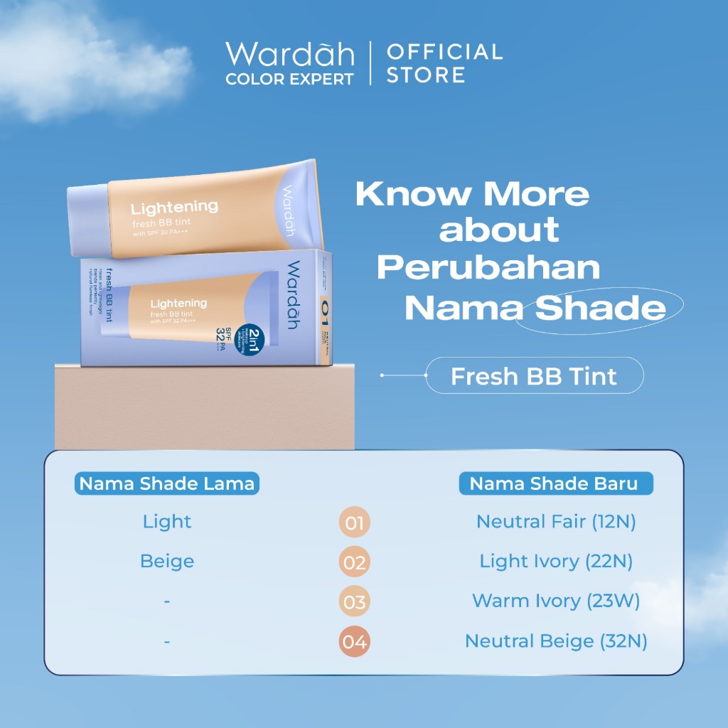 Wardah Lightening Fresh BB Tint 15ml - 02 Light Ivory (22N)
