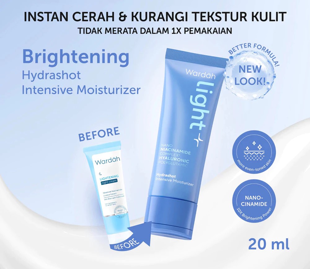 Wardah Light+ Hydrashot Intensive Moisturizer 20ml