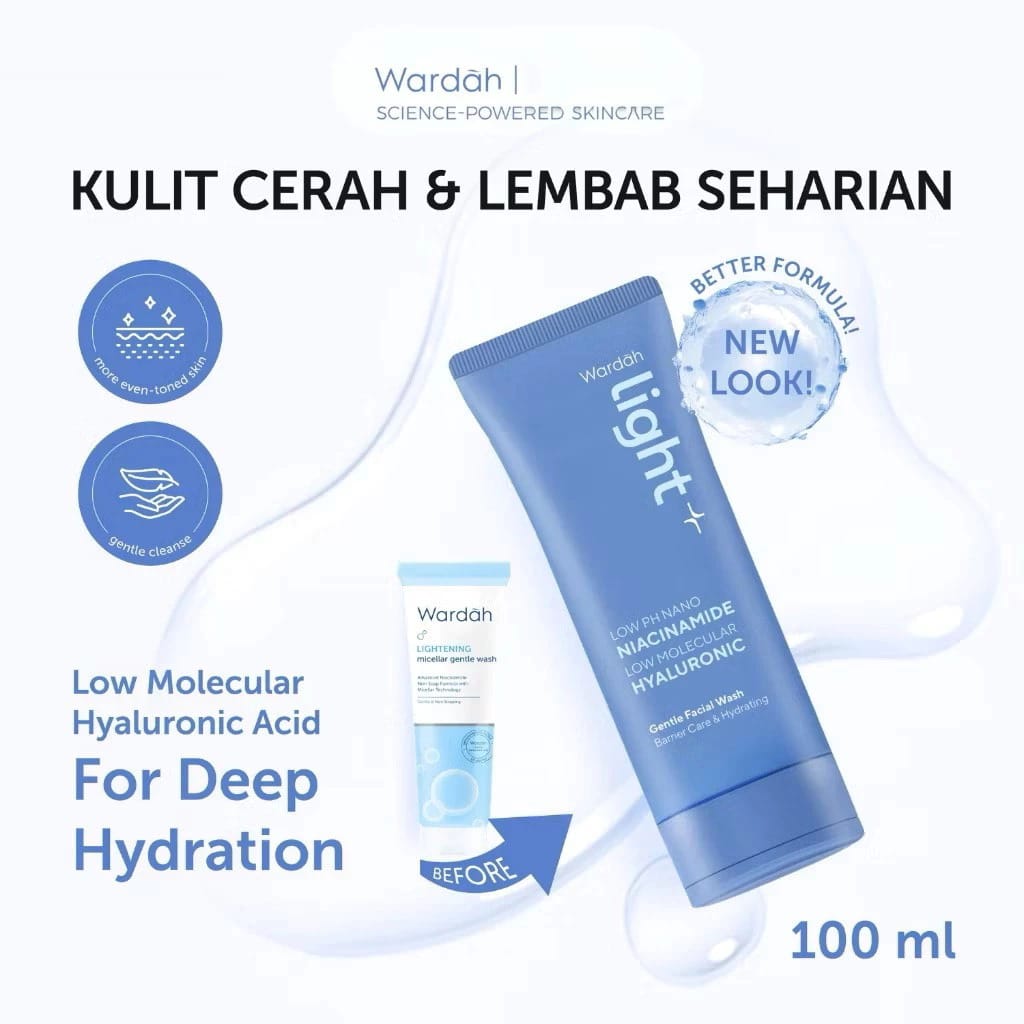 Wardah Light+ Low pH Nano Niacinamide Gentle Facial Wash 100ml