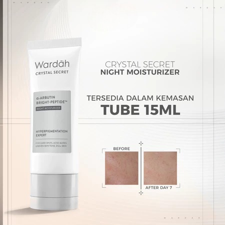 Wardah Crystal Secret Alpha Arbutin 5% Niacinamide SPF 35 PA+++ Night Moisturizer 15ml