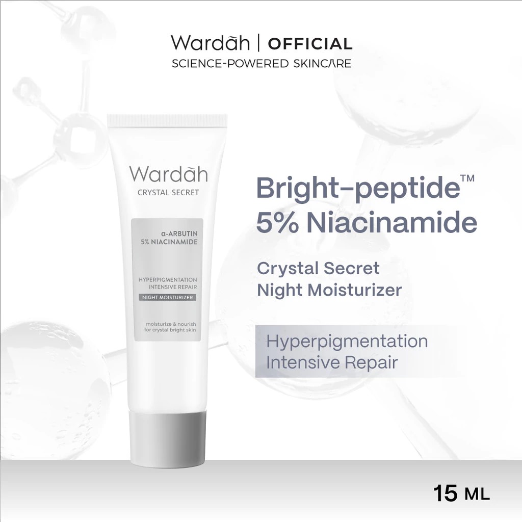 Wardah Crystal Secret Alpha Arbutin 5% Niacinamide SPF 35 PA+++ Night Moisturizer 15ml
