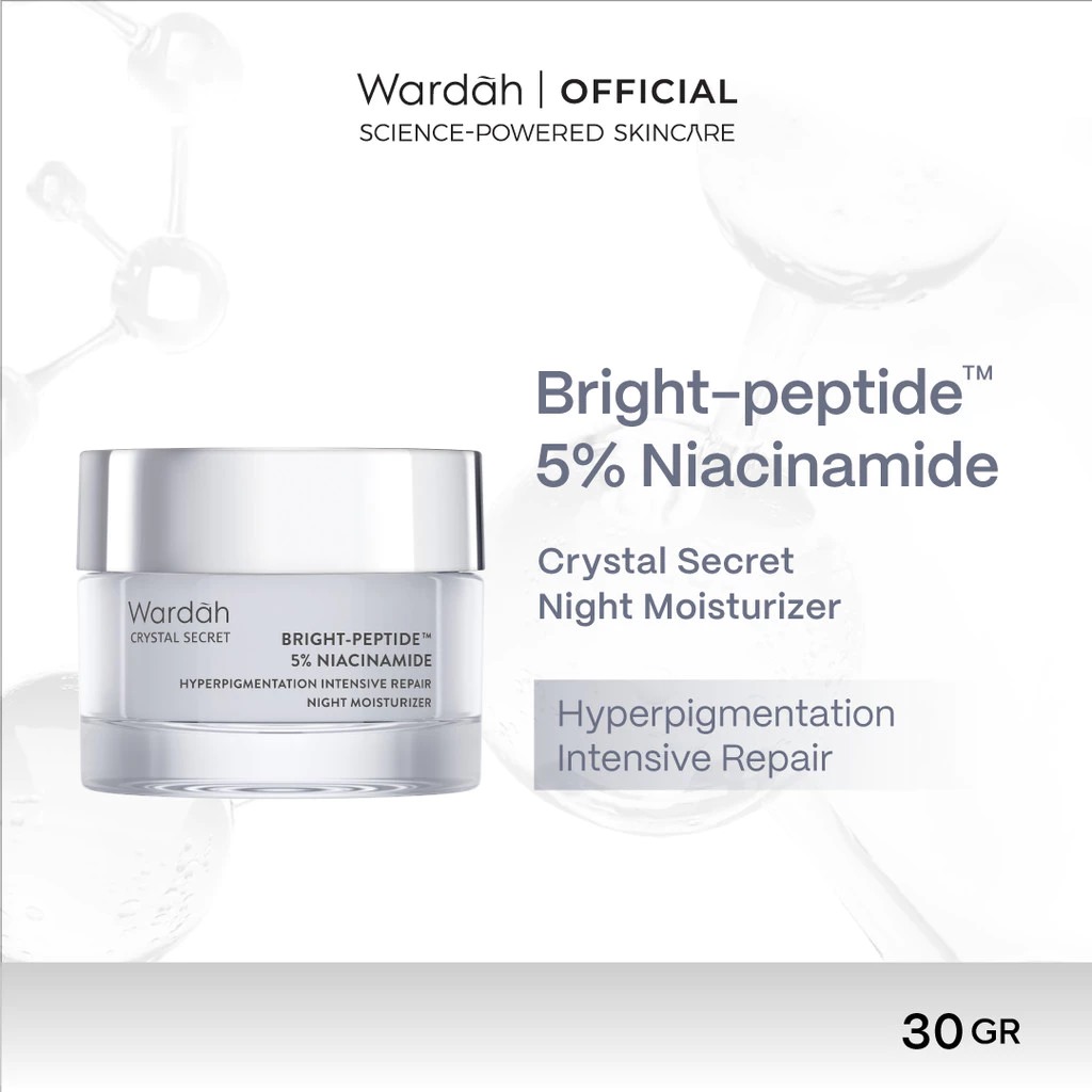 Wardah Crystal Secret Alpha Arbutin 5% Niacinamide SPF35 PA+++ Night Moisturizer 30gr