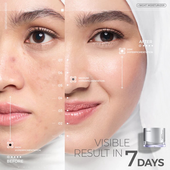 Wardah Crystal Secret Alpha Arbutin 5% Niacinamide SPF 35 PA+++ Night Moisturizer 30gr