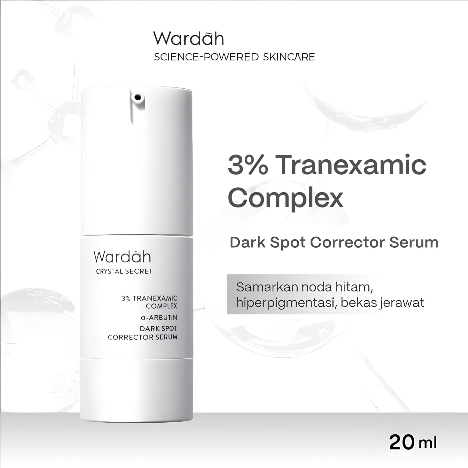Wardah 3% Tranexamic Acid + Alpha Arbutin Crystal Secret Dark Spot Corrector Serum 20ml