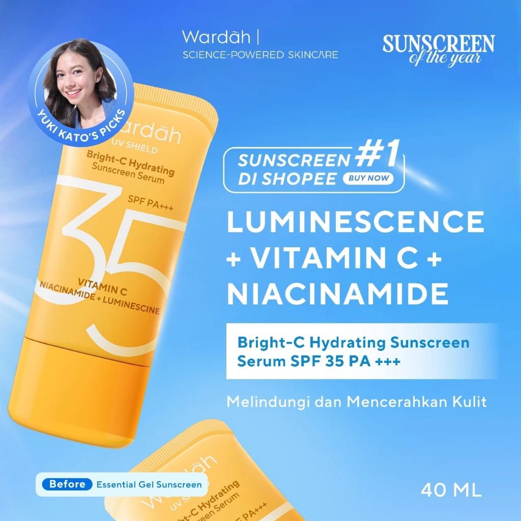 Wardah UV Shield Bright-C Hydrating Sunscreen Serum SPF35 PA+++ 40ml