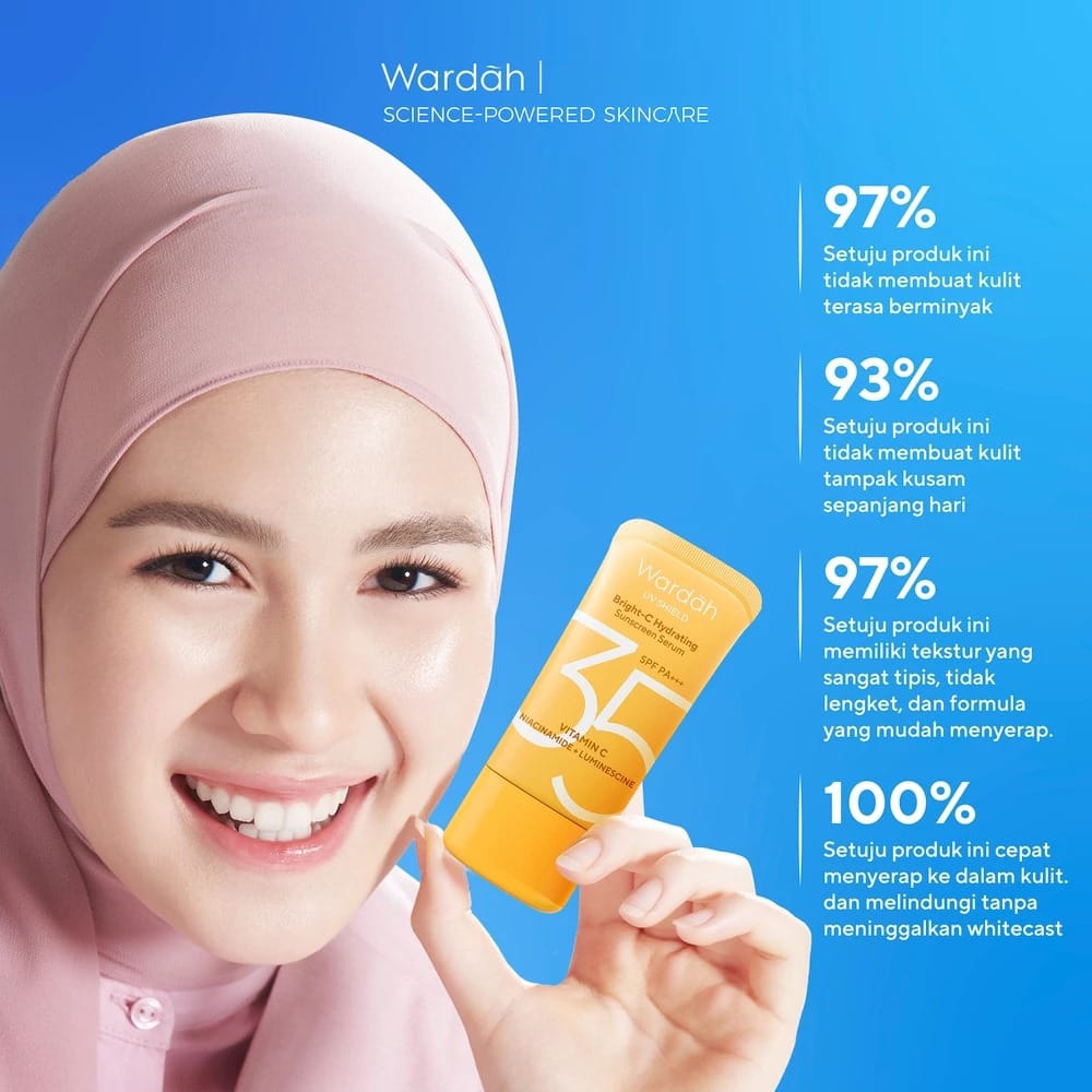 Wardah UV Shield Bright-C Hydrating Sunscreen Serum SPF35 PA+++ 40ml