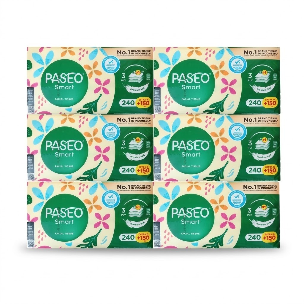 (Isi 6) Paket Bundling Tissue Paseo SMART Facial 240+150ply