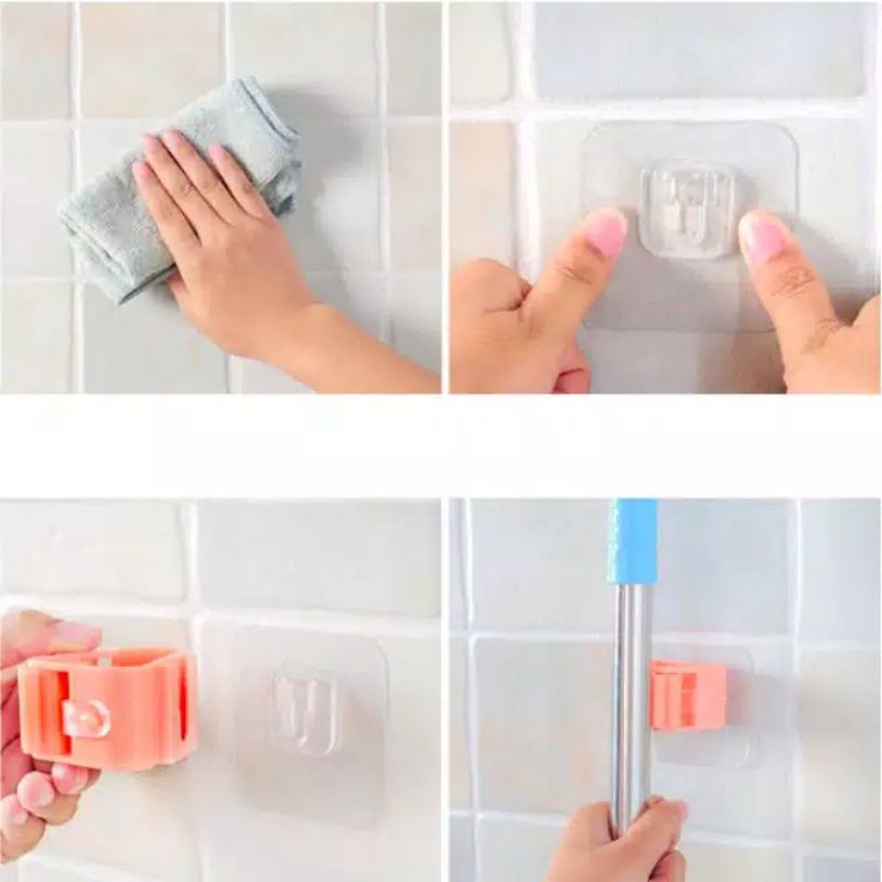 Gantungan Sapu / Alat Pel - Holder Gantungan Dinding Wall Mount Broom