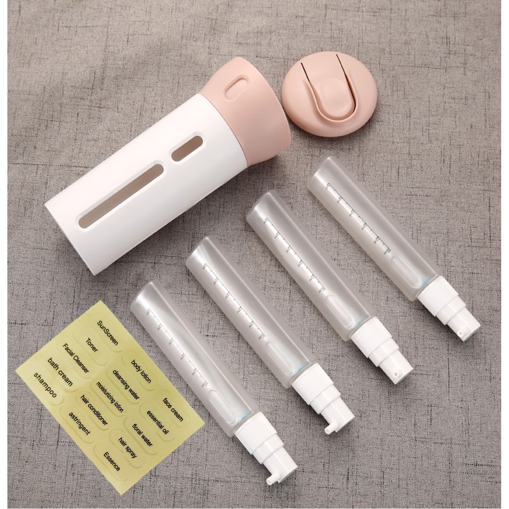 Botol Smart Travel 4in1 - Botol Travel Dispenser Sabun Shampoo Portable Praktis Isi 4