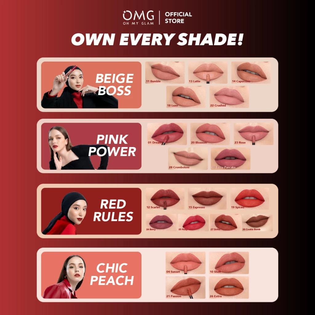 Oh My Glam Mattelast Lip Cream - 30 Cookie Bomb 2.9g (OMG)