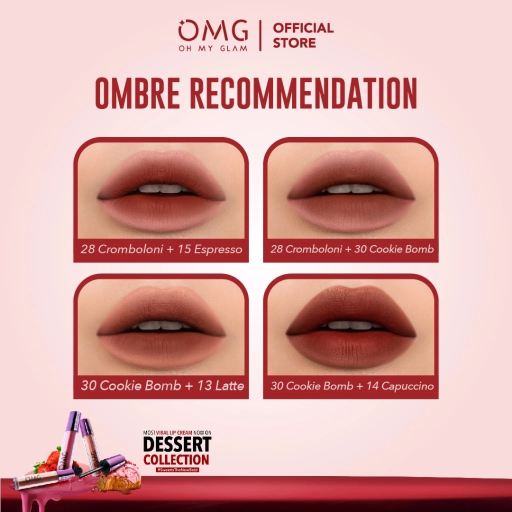 Oh My Glam Mattelast Lip Cream - 30 Cookie Bomb 2.9g (OMG)