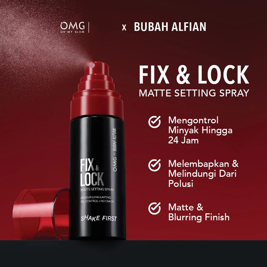 Oh My Glam x Bubah Alfian Fix & Lock Matte Setting Spray 60ml (OMG)