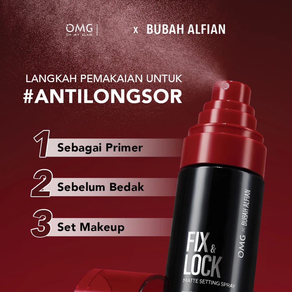 Oh My Glam x Bubah Alfian Fix & Lock Matte Setting Spray 60ml (OMG)